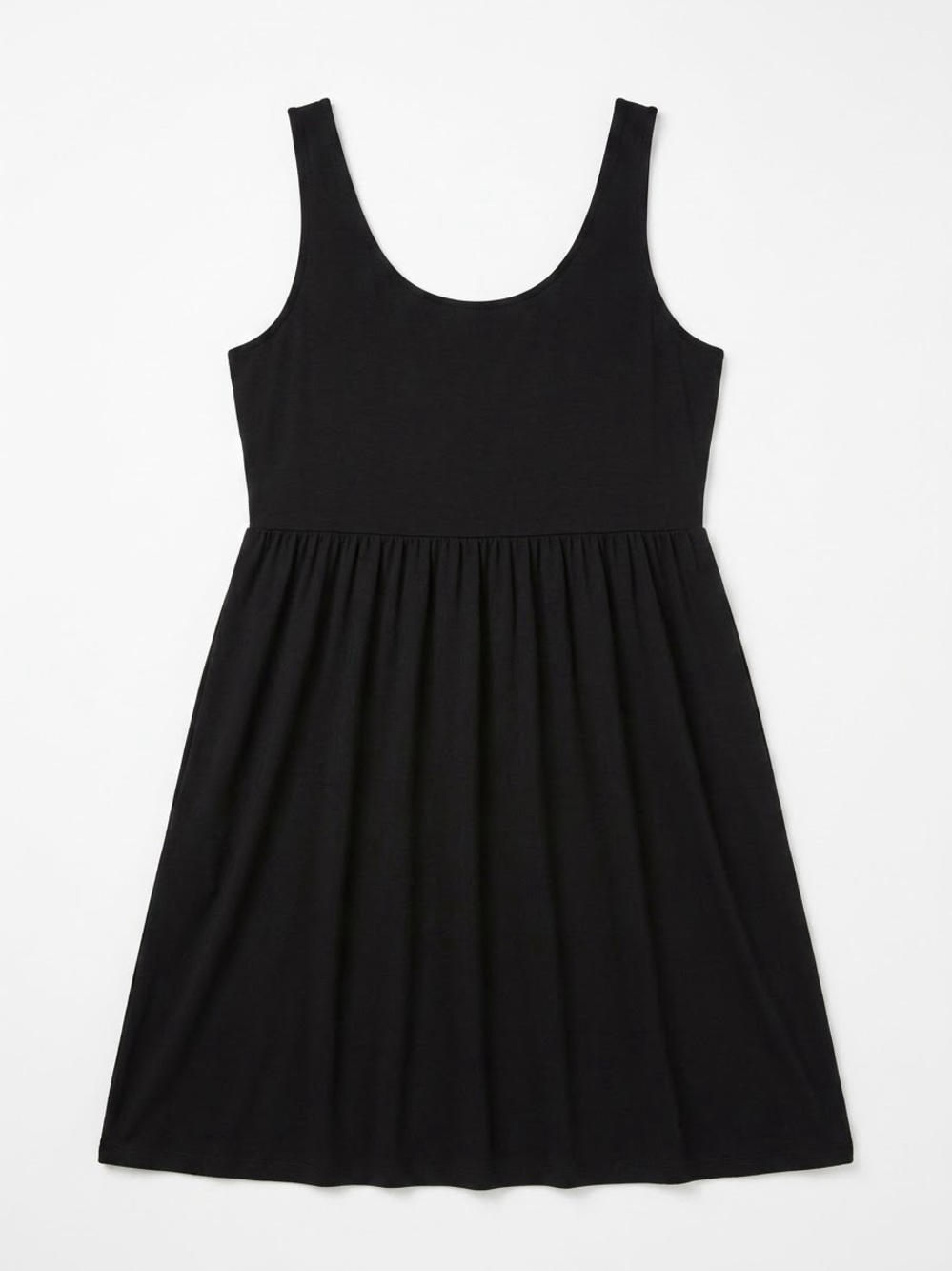 Faded Glory Black Sleeveless Midi Dress with Empire Waist - Picture 2 of 5